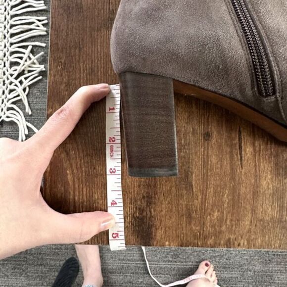 Aquatalia Vanie Weatherproof Suede Bootie Taupe with Matte Buckle 8.5 - Picture 4 of 10